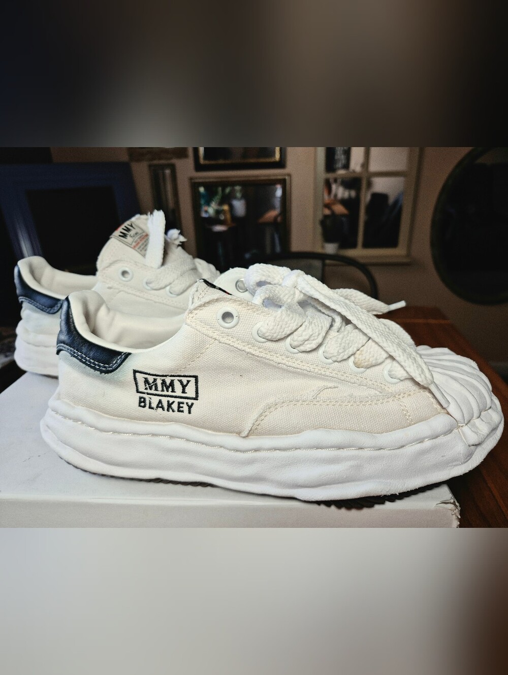 Maison Mihara Yasuhiro Blakey OG Sole Vintage Canvas Low 'White' - Size 41 (US 8